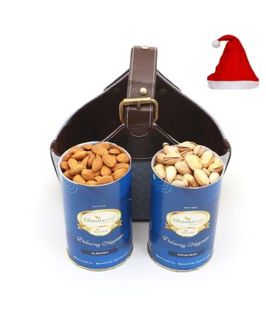 Jaiccha Ghasitaram Christmas Gifts Buckle Basket Small of Almonds and Pistachios