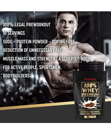 Activlab 100% Whey Premium 500g 16 Servings x 23G Protein Powder | 6.9 G BCAAs | Muscle Building & Regeneration | Glutamine | Low Sugar & Fat | Chocolate Taste - Buy Online on GoSupps.com