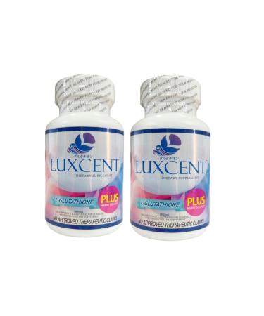 2 Bottles Luxcent Glutathione Plus Capsules 1800mg 60 Count