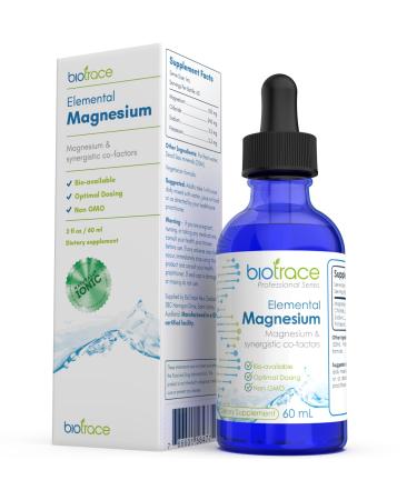 BioTrace Elemental Magnesium Liquid Drops | Ionic Magnesium with Dead Sea Minerals | 105mg Magnesium per Serving | Magnesium Liquid Drops Vegetarian Non-GMO 60mL