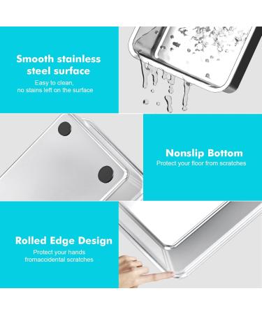 ZuHucpts Stainless Steel Cat Litter Box Extra Large Metal Litter Pan for Cats/Rabbits (Silver X-Large(24" Lx16 Wx8 H)) X-Large(24"Lx16"Wx8"H) Silver - Buy Online on GoSupps.com