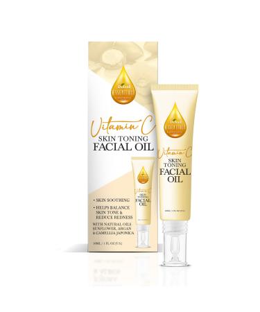 Difeel Essentials Skin Toning Facial Oil with Vitamin C 1 oz. - Hydrating Anti Aging Vitamin C Oil for Face Made with Natural Ingredients for Flawless Skin