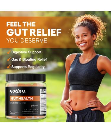 Yutiny Prebiotics Probiotics & Digestive Enzymes Gummies Gut Health Supplement with Herbal Blend for Women & Men Bloating Relief and Immune Support 60 Count - Buy Online on GoSupps.com