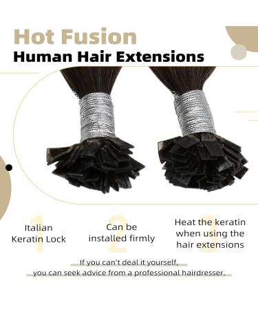 UGEAT Flat Tip Hair Extensions - Remy 100% Brazilian Keratin Bond Dark Brown to Blonde 16 Inch - Ideal for Fusion Applications - Buy Online on GoSupps.com