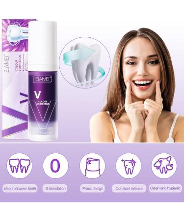 HeroSmile Purple Toothpaste - 2 pcs Teeth Whitening Booster for Bright White Smile - Buy Online on GoSupps.com