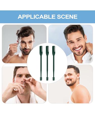 Nose Hair Trimmer Double Head Set of 3 Trimmers Portable 360 Degree Rotatable for Shaving and Body Care for Men and Women Dark Green - Buy Online on GoSupps.com