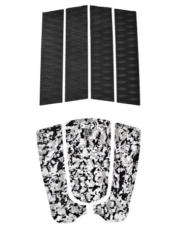 Shaka Pro EVA Surfboard Traction Pads (Front and Back) - 7 Adjustable Pieces with 3M Adhesive - Max Diamond Grip with Kicker and Arch Bar - Fits All Board Sizes