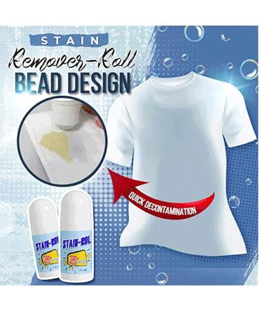 2Pcs Clothes Stain Remover - Roll Bead Design Portable and Fast Water-Free to Remove Oil Stains 1 Minute Quick Effectively Remove All Kinds of Stains - Buy Online on GoSupps.com