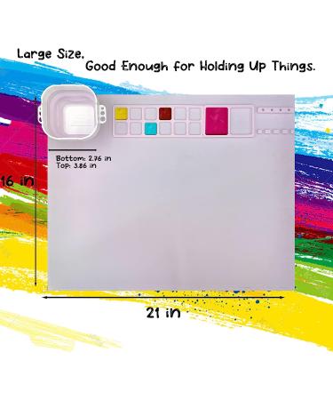 Large Pink Silicone Craft Mat with Clean Cup for Kids Painting and Crafting - 20 x 16 inches - Buy Online on GoSupps.com