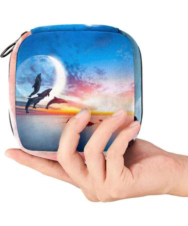 Lovely Dolphin Napkin Storage Bag - Stylish Holder for Women & Teens | Menstrual Cup & Nursing Pad Organizer - Buy Online on GoSupps.com
