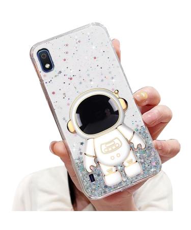Tivenfezk Nadoli for Samsung Galaxy A10 Astronaut Hidden Stand Shell caricature glitter stand soft silicone bling transparent protective cover samsung galaxy a10 clear