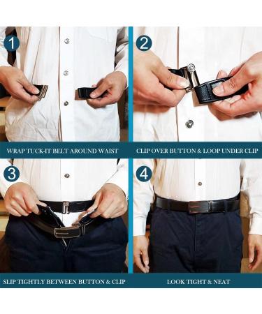 Adjustable Shirt Stays for Men - Comfortable Elastic Shirt Lock Straps & Clips - Practical Black Shirt Stand - Buy Online on GoSupps.com