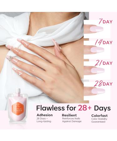 Modelones 3.53oz Acrylic Powder Set - Clear White & Pink | Premium 3D Nail Art & French Nail Extension Supplies - Buy Online on GoSupps.com