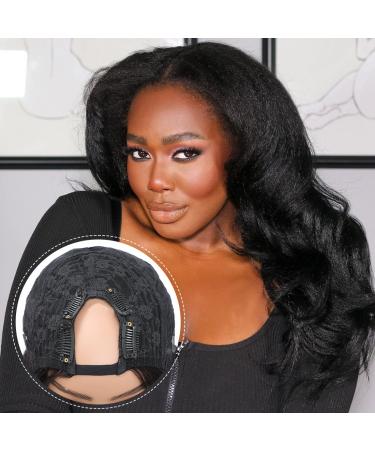 12 Kinky Straight U Part Wig for Black Women | Remy Human Hair Extension | Italian Half Wig Clip Ins | Yaki Straight UPart Wig - Buy Online on GoSupps.com