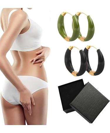 Ear Acupressure Slimming Ear Cuff Wulmx Ear Acupressure Ear Cuff Lymphatic Magnetotherapy Earrings Acupressure Slimming Ear Cuff for Women (2 Pairs-D)