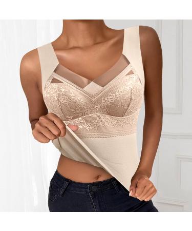 Premium Beige Thermal Vest with BH Pads - Padded Thickening Body Top for Women | XL Size - Buy Online on GoSupps.com