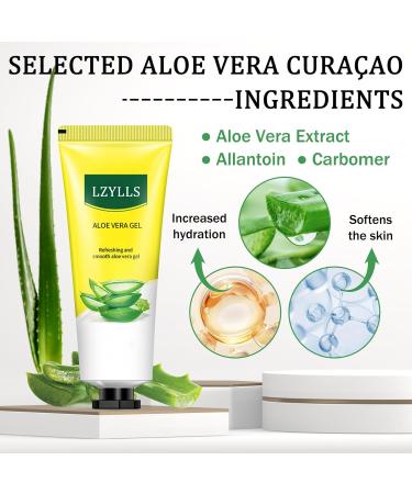 Hydrating Travel Size Aloe Vera Gel for Sunburn Relief | Fast Absorbing Non-Sticky After Sun Lotion for Face - Buy Online on GoSupps.com