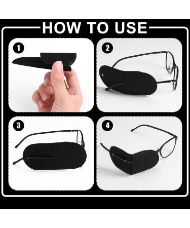 Buy 12pcs Reusable Large Size Black Eye Patches for Adults & Kids - Non-Woven Amblyopia & Strabismus Glasses Eye Patch - Ships Internationally - Buy Online on GoSupps.com