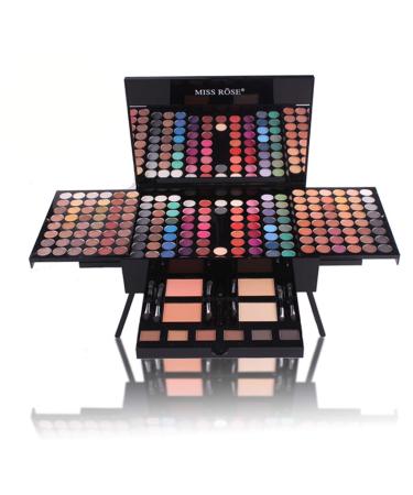 180 Colors Professional All in One Makeup Kits for Women Longwear Highly Pigmented Nude Chocolate Smokey Eyeshadow Eyeliner Lipstick Face Shading Powder Brow Contour Kit Foldable #236 E180 #004N