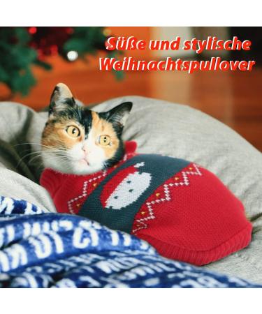 Ranypet Christmas Cat & Dog Sweater Set - 2 Pack Warm Knitted Christmas Pattern for Kittens & Small Dogs XS - Buy Online on GoSupps.com
