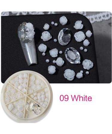 Rose Flowers Nail Round Pearls Nail Art 3D Flowers Nail Rhinestones Charm Nail Art Decor for Acrylic Nails Rose Flowers Nail Round Pearls Nail Art Nail Art Decorations - Buy Online on GoSupps.com