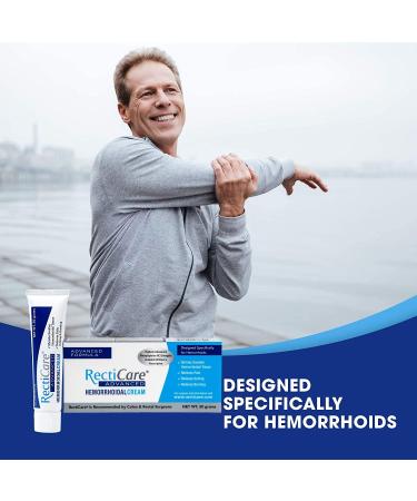 RectiCare Advanced Hemorrhoidal Cream - 30g with Lidocaine for Hemorrhoid Shrinkage and Relief from Itch, Pain, and Burn - Buy Online on GoSupps.com