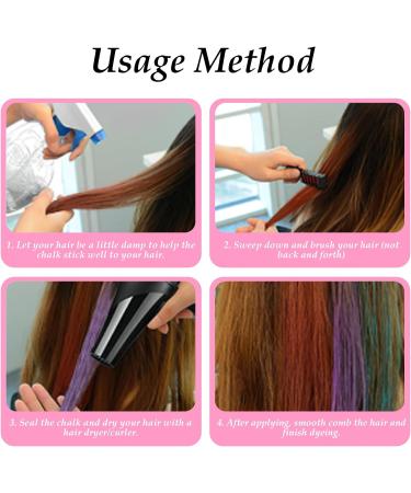 10 Colors Temporary Hair Chalk for Kids - Washable Hair Chalk Comb Dye Makeup Set - Non-Sticky Bright Hair for DIY Parties & Cosplay - Buy Online on GoSupps.com