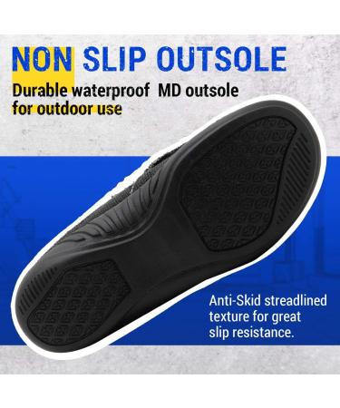 HENGNI Men's Plantar Fasciitis Orthotic Slippers with Arch Support | Size US 7-14 | Black 10 - Pain Relief for Flat Feet - Buy Online on GoSupps.com