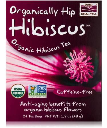 Now Foods Organic Hip Hibiscus Tea - Caffeine-Free 24 Bags | Enjoy Refreshing Herbal Wellness - Buy Online on GoSupps.com
