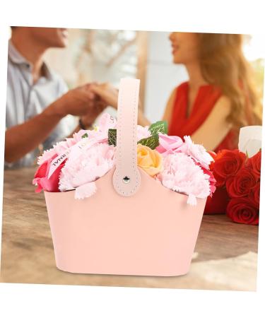 DOITOOL Box Portable Basket Rose Bouquet Bath Soap Plant Essential Oil Soap Rose Petal Soap Soap Decorative Soap Romantic Soap Miss Pink Cosmetic Ribbon - Buy Online on GoSupps.com