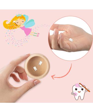 2Pcs Girl's Wooden Tooth Fairy Keepsake Box Set - Cute Baby Tooth Holder for Under Pillow - Teeth Container for Baby Shower Gift - Buy Online on GoSupps.com