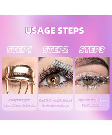  JUDEWY Colorful and glittery mascara shimmering mascara eyeshadow colored mascara silver diamond glitter mascara party makeup (03) - Buy Online on GoSupps.com