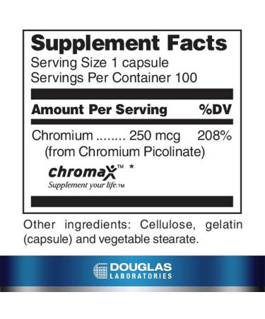 Douglas Laboratories Chromium Picolinate 250 mcg - 100 Capsules | Supports Healthy Metabolism - Buy Online on GoSupps.com
