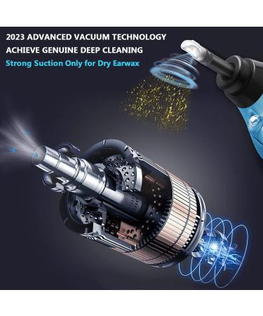 Rotatable Ear Wax Vacuum Cleaner with Suction | Electric Ear Cleaning Massage Kit for Adults & Kids - Denim Blue - Buy Online on GoSupps.com