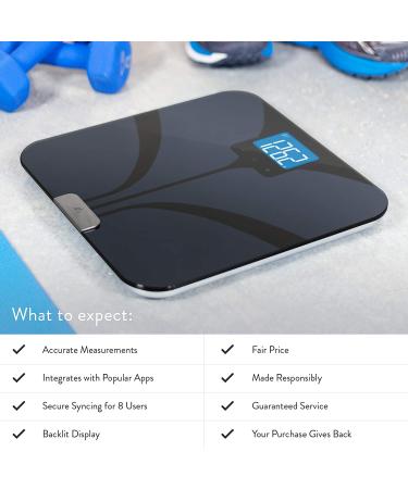Greater Goods Bluetooth Connected Bathroom Smart Scale  Measures & Tracks BMI  Lean Mass  Water Weight  & Bone Mass  Extra-Large  Backlit LCD Screen  Auto-Calibration & Auto-Off Black  Premium BMI - Buy Online on GoSupps.com