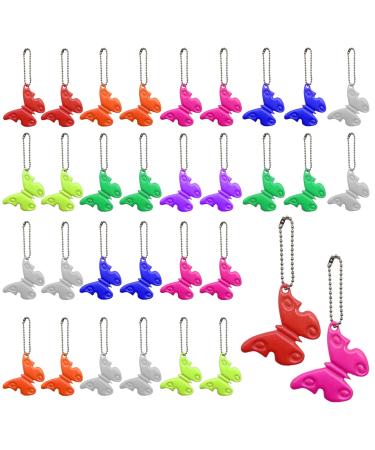 aghoer reflector pendant 32 pieces butterfly safety reflector suitable for clothing school bags pets