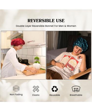 NIXISWAG 2PCS Silk Bonnet Sleep Cap for Curly Hair | Stylish Satin Hair Wrap Set for Women - Purple & Peach Pink - Buy Online on GoSupps.com