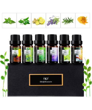 Fresh Essential Oils Set - 6x10ml Aromatherapy Gift Kit for Diffusers & Humidifiers - Tea Tree Lavender Peppermint & More - Buy Online on GoSupps.com