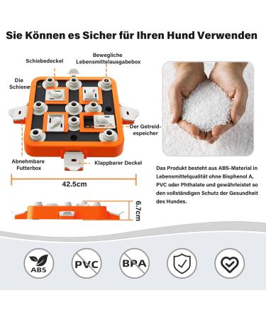 Dufuso Level 3 Dog Intelligence Toys - Slow Feeder for Small Medium & Large Dogs - Tough Puzzle Orange - Buy Online on GoSupps.com