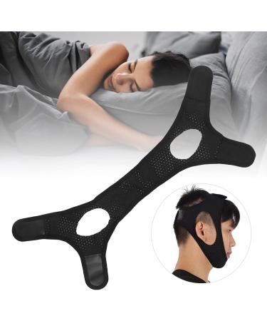 Adjustable Anti-Snoring Chin Strap | Breathable Jaw Support Belt for Men & Women - Reduces Snoring (Black - Buy Online on GoSupps.com