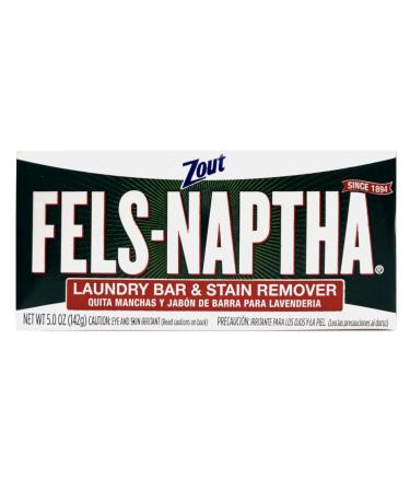 Zout Fels-Naptha Laundry Bar & Stain Remover & Pre-treater 5 Ounce Pack of 10