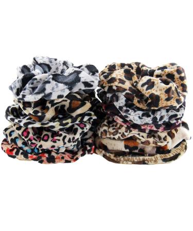 LOVEF 24pcs Leopard Print Scrunchies for Women - Hair Bands & Ties Set - Hair Accessories - Buy Online on GoSupps.com