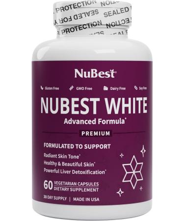 NuBest White - Glutathione 400mg & Milk Thistle Extract | Skin Brightening Supplement for Radiant Skin | Antioxidant & Detoxification | 1 Month Supply - Shop Now - Buy Online on GoSupps.com