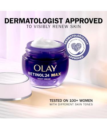 Olay Retinol 24 MAX Night Cream Face Moisturiser Skincare with Antioxidant Vitamin E 40% Glycerin Overnight Anti Aging Skin Care: Smooths Renews and Hydrates 50ml (vs Retinol24 Night Cream) Olay Retinol MAX Night Cream 50ml - Buy Online on GoSupps.com