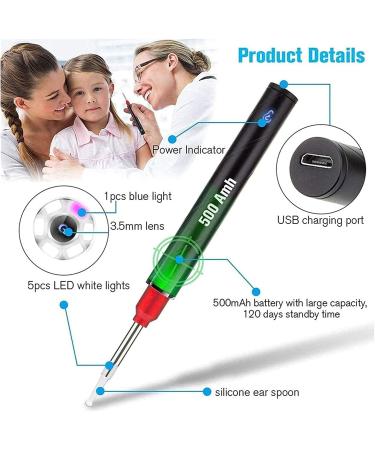 SMSOM Ear Wax Removal Ear Cleaner 1920P HD Wireless Ear Otoscope Earwax Removal Tool Safe Ear Wax Removal Kit for Adults Kids &Pets Black - Buy Online on GoSupps.com