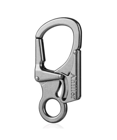 Carabiner Clip, Double Anti-Misopening Locking Design, 2.95'' in Alloy Carabiner Keychain for Outdoor Camping, Key Ring Clip Black