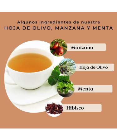Olive Apple & Mint Infusion 100% Organic 100g (50 cups) | Olive Leaves Infusion with Hibiscus and Peppermint REPLANT A  - Buy Online on GoSupps.com