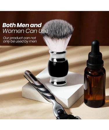 Premium Black Shaving Brush for Men - Soft Dense Stainless Steel Handle Fast Lather | Best Shave Experience - Buy Online on GoSupps.com