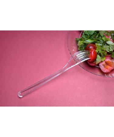 TashiBox Heavyweight Clear Plastic Cutlery Set - 100 Forks + 50 Spoons - Buy Online on GoSupps.com