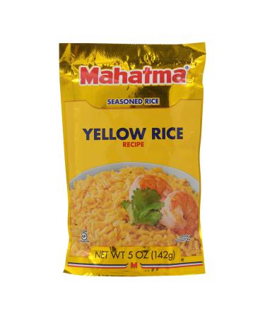 Mahatma Yellow Rice Mix, Long-Grain Rice, Stovetop or Microwave Rice, Gluten-Free and Kosher 20-Minute Rice, 5 Ounces, Pack of 12 Saffron